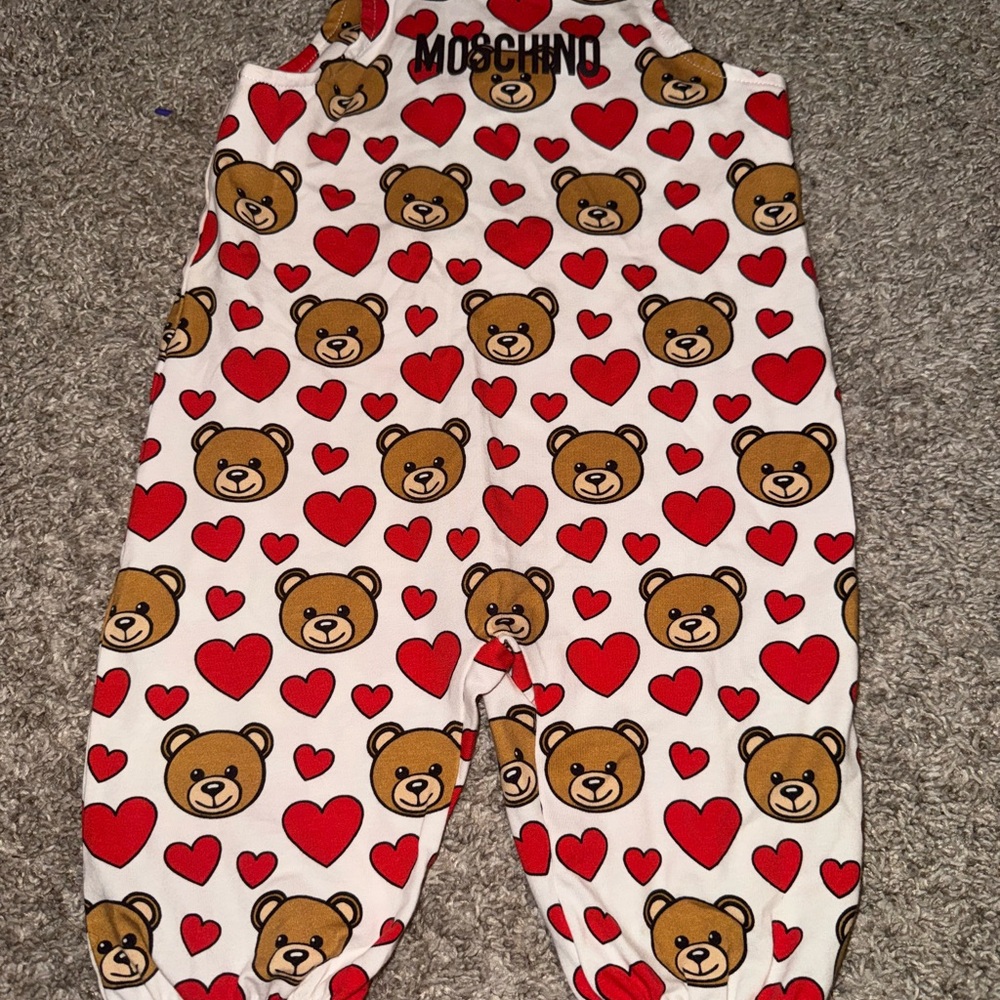 Moschino Pink Heart Print Fabric